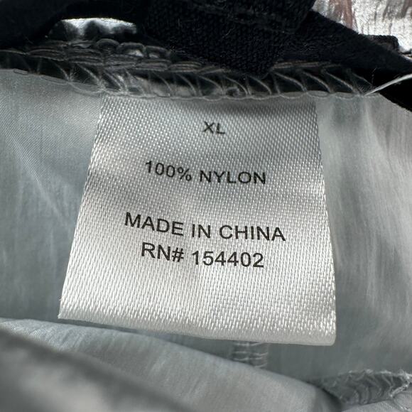 Vinyl Icons Metallic Foil Parachute Pants WMNS XL Silver Elastic Waist High Rise - Picture 9 of 10